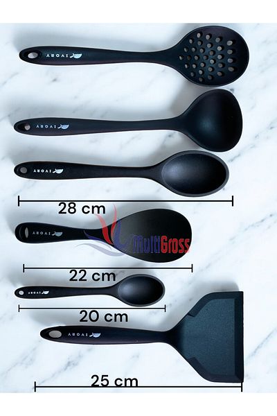 Multiamo Heat Resistant 12 Pcs Silicone Spatula Ladle Spoon Colander Dowry Set