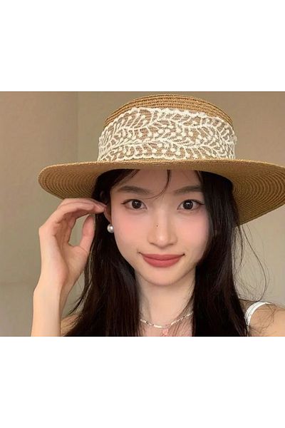 laviyonsa Luxury Straw Gondola Model Sun in the Sun Beach Hat