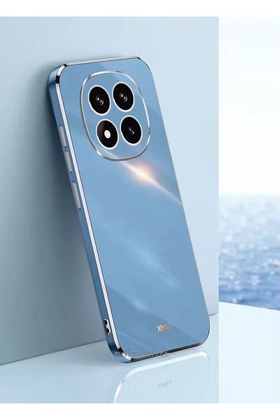 m.tk moveteck حافظة لهاتف Xiaomi Redmi Note 14 Pro 5G مع حماية للكاميرا، غطاء سيليكون ناعم بحافة ذهبية لامعة