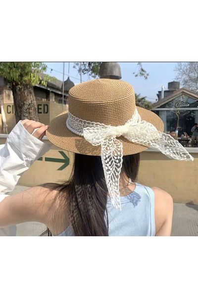 laviyonsa Luxury Straw Gondola Model Sun in the Sun Beach Hat