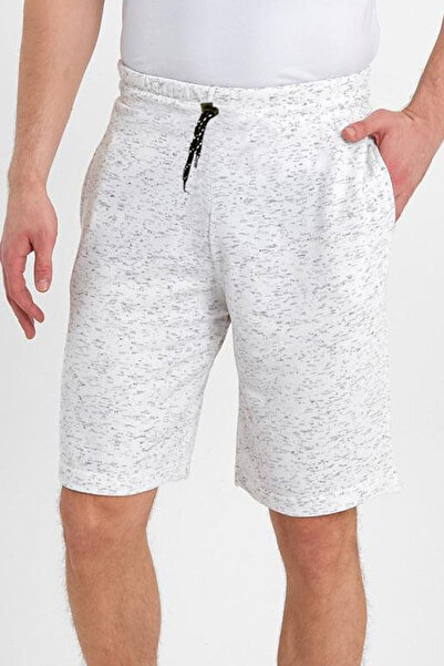 wingetstar Erkek Beyaz Kırçıllı Iki Iplik Bermuda Şort