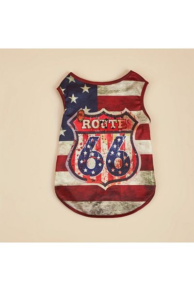 Proxy Paws Route 66 American Flag Dog Tshirt