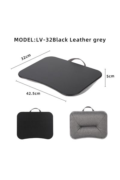 Choice Lv-32 Grey Mumucc Multifunctional Laptop Desk With Cushion And Filled With Foam Particles, Small Pil