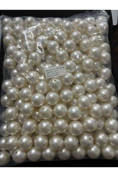 BEİLYS COSMETİCS & ACCESSORY Large Size Pearl Cream Color Perforated Pearl 20 ml 500 Gr