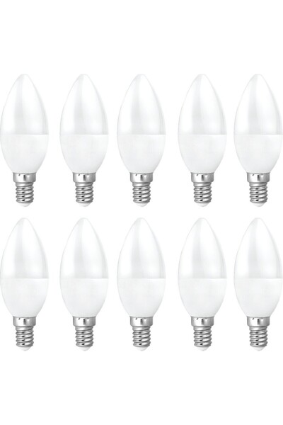Noas 7W E14 Duy LED Mum Ampul Gün Işığı Renk 3200 Kelvin 630 Lümen 10 Adet