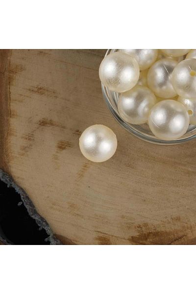 BEİLYS COSMETİCS & ACCESSORY Large Size Pearl Cream Color Perforated Pearl 20 ml 500 Gr