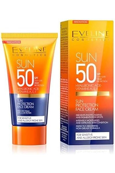Eveline Cosmetics Face Sunscreen Cream SPF50, 50ml, for All Skin Types by Eveline Cosmetics