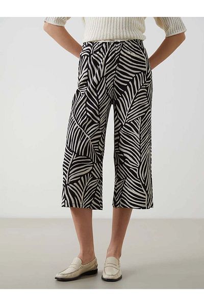 LC Waikiki LCWAIKIKI Classic Μαύρο Γυναικείο Κάπρι με ελαστική μέση