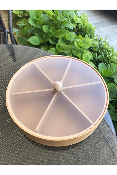 şirin eşyalarım Bamboo 6-Compartment Covered Presentation & Snack Bowl