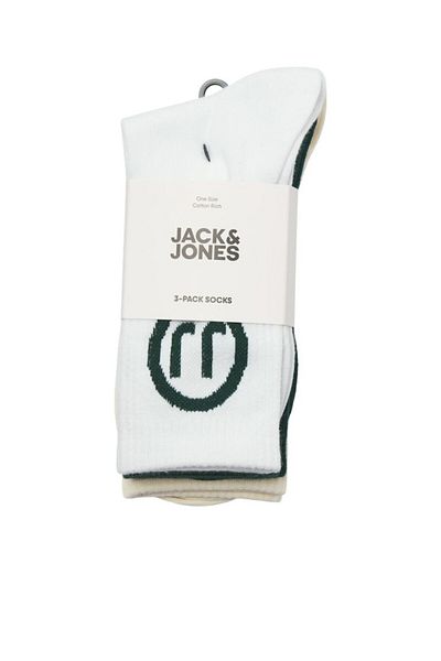 Jack & Jones Мъжки бели тенис чорапи Jacmostar, чифт 3 чорапи, 12277067 - бяло