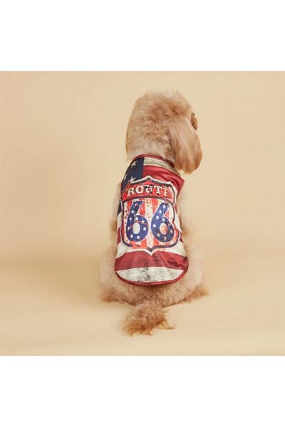 Proxy Paws Route 66 American Flag Dog Tshirt