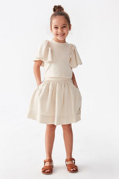 HAUSEkids 4-8 Years Balance Rana Girl's Skirt Suit - Cream