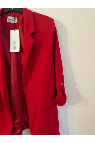Çnru Foldable, Lined Blazer Jacket with Sleeve Buttons