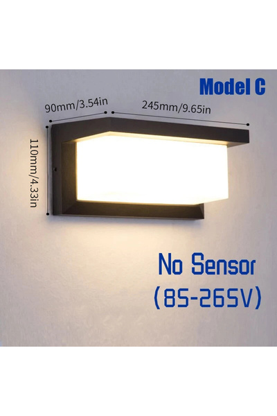 Choice AC85-265V 30W Warm white NO Sensor LED Wall Light With Motion Sensor AC85-265V Exterior Anthracite P