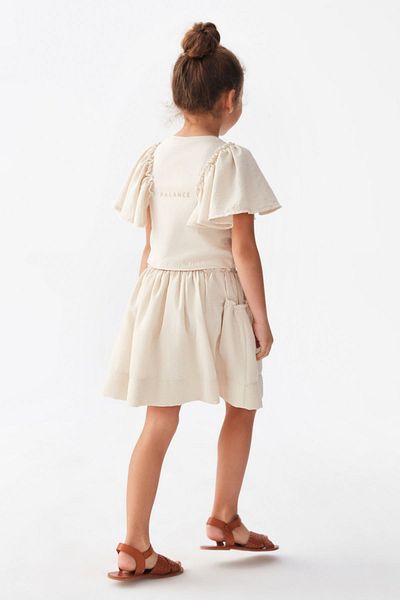 HAUSEkids 4-8 Years Balance Rana Girl's Skirt Suit - Cream