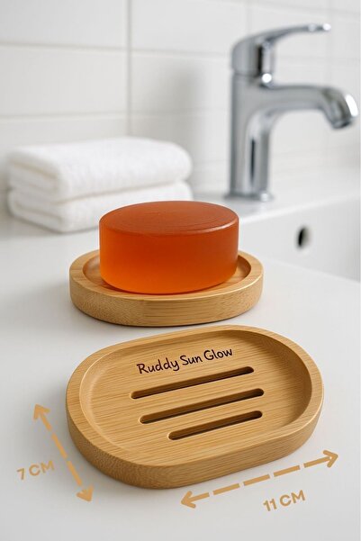 RUDDYSUN Lüx Doğal Bambu Katı Sabunluk 1 Adet Mutfak Banyo Hotel Hamam Sauna Aksesuarları