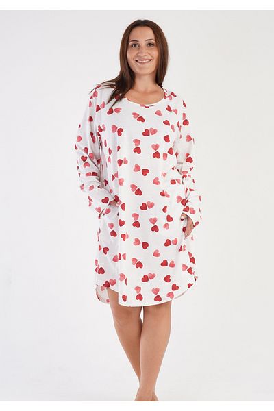 LOUP DORE Women's Combed Suprem Large Size O-Neck Long Sleeve Tunic with Pockets