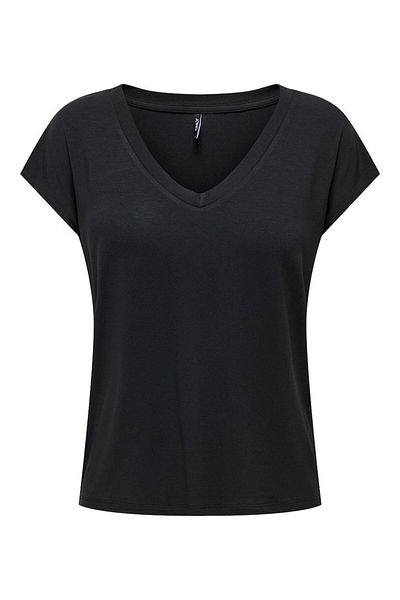 ONLY Women's Black with Them S/S V-Neck Tshirt 15315776