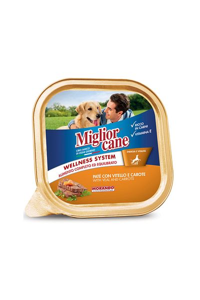 Miglior Cane Pate With Veal And Carrots Wet Dog Food - 300 G Pack Of 24