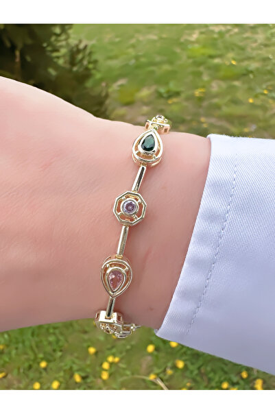 ECEMSEL سوار فولاذي مرصع بالأحجار الملونة