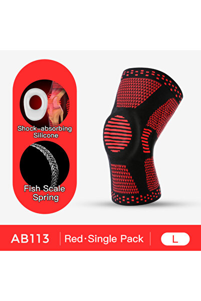 Choice L AB113-RD 1 قطعة من السيليكون زنبركي دعم كامل للركبة الرضفة دعم وسطي ...