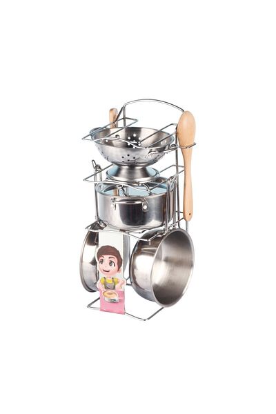 Peda Toy 8-Piece Steel Cookware Set with Racks
