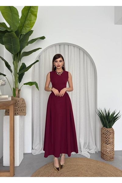 Julidress Crew Neck Pleated Midi Length Premium Pencil Invitation Dress