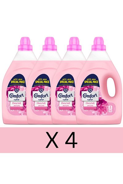 Comfort منعم الأقمشة، فلورا سوفت، 3.9 لتر × 4