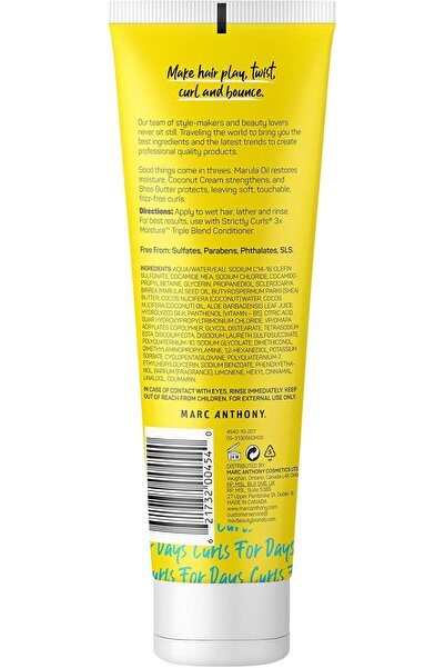 MARC ANTHONY Marc Anthony Strictly Curls 3x Moisture Shampoo - Shea Butter, Marula Oil, Aloe Vera, Coconut Cream