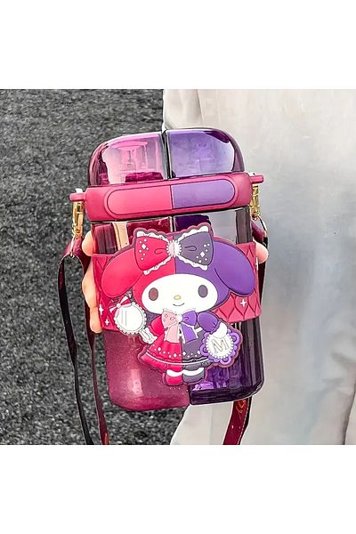 ada çanta kırtasiye 640ml My Melody Figured Children's Water Bottle Flask Two Compartment Cover Plastic