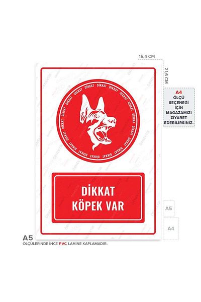 Posterya Ul01486-A5 - Caution Dog Warning Sign (15,4×21,6cm)