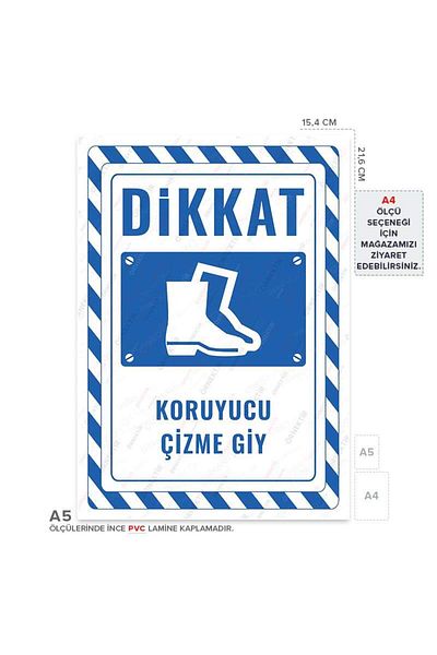Posterya Ul02776-A5 - Protective Boot Wear Warning Sign (15,4×21,6cm)