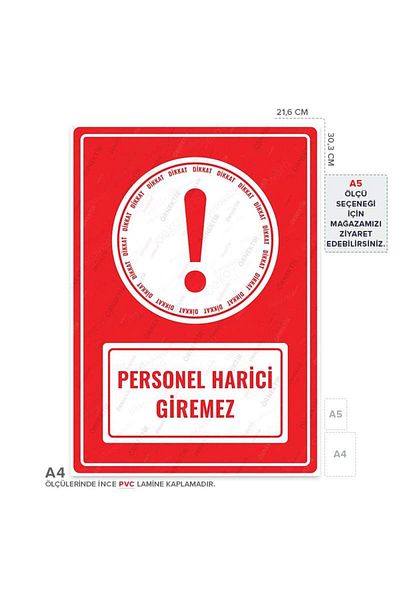 Posterya Ul01509-A4 - Staff Cannot Enter External Warning Sign (21.6×30.3cm)