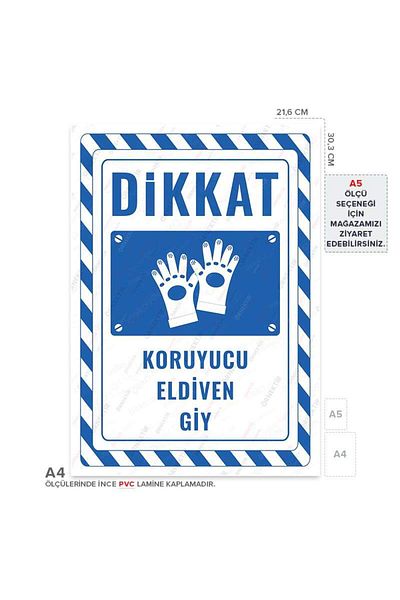 Posterya Ul02380-A4 - Protective Glove Wear Warning Sign (21,6×30,3cm)