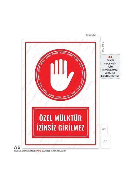 Posterya Ul01506-A5 - Private Property No Trespassing Warning Sign (15,4×21,6cm)