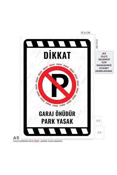 Posterya Ul02017-A5 - Garage Front Parking Prohibited Warning Sign (15,4×21,6cm)