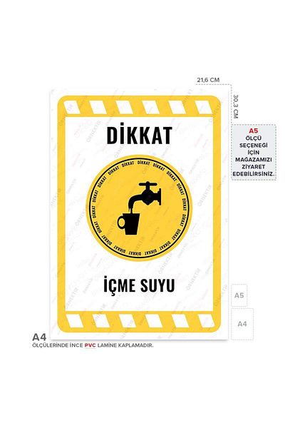 Posterya Ul01945-A4 - Drinking Water Warning Sign (21.6×30.3cm)