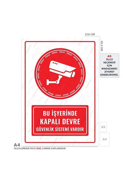 Posterya Ul01330-A4 - There Is a Closed Circuit Security System in This Workplace Warning Sign (21,6×30,3cm)