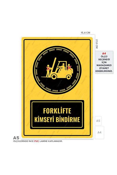 Posterya Ul01047-A5 - Do Not Carry Anyone on Forklift Warning Sign (15,4×21,6cm)