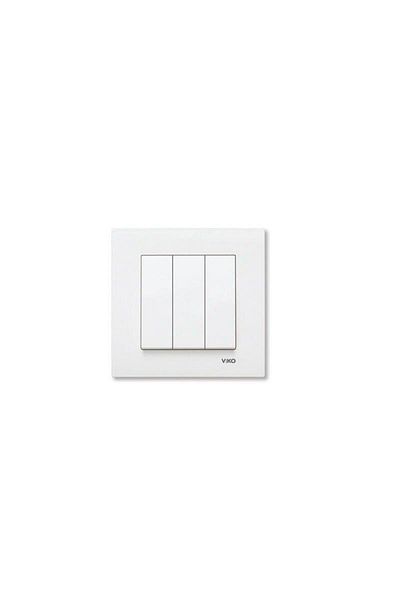 VİKO إطار مفتاح ثلاثي من سلسلة Torunoğlu Electronic Viko Square