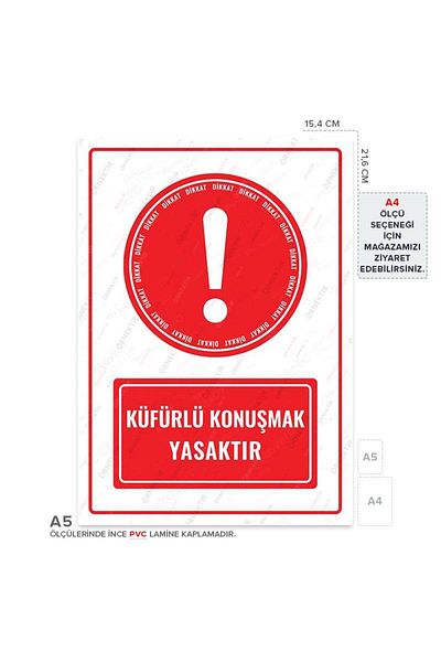 Posterya Ul01711-A5 - Warning Sign of Prohibited Speech with Mildew (15,4×21,6cm)