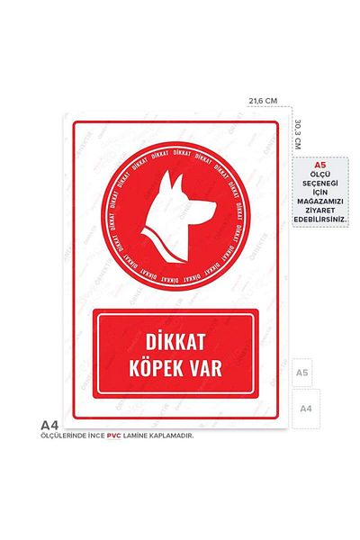 Posterya Ul01446-A4 - Caution Dog Warning Sign (21.6×30.3cm)