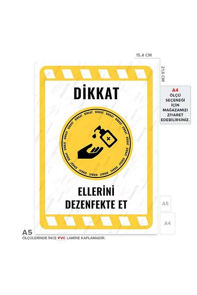 Posterya Ul01943-A5 - Hands Disinfecting Warning Sign (15,4×21,6cm)