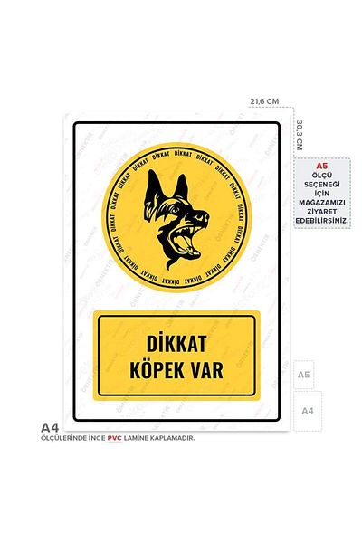 Posterya Ul01488-A4 - Caution Dog Warning Sign (21.6×30.3cm)