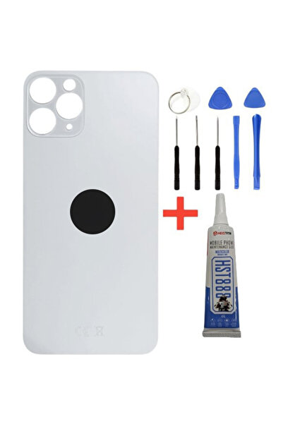 TamirCep İphone 11 Pro Max Uyumlu Beyaz Arka Pil Kapağı Batarya Kapağı Yapışk...
