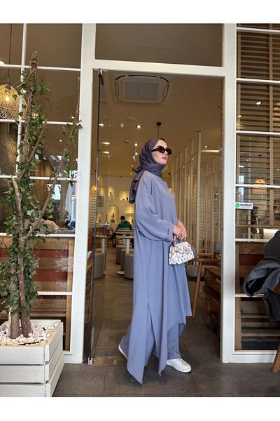 NS Moda Set Mina Hijab Model Gri - 538
