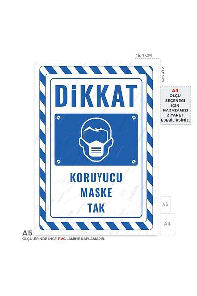 Posterya Ul02368-A5 - Protective Mask Plug Warning Sign (15,4×21,6cm)
