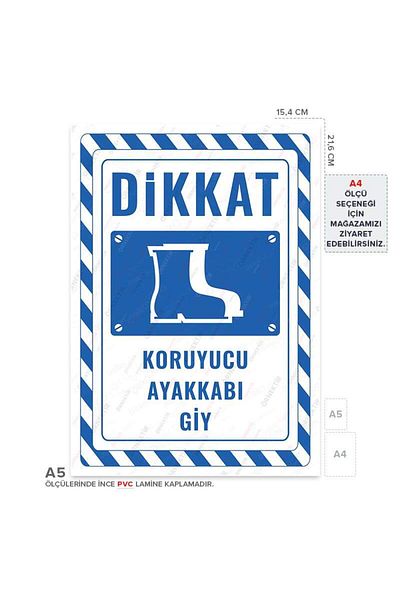 Posterya Ul02378-A5 - Protective Shoe Wear Warning Sign (15,4×21,6cm)