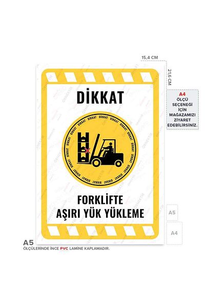 Posterya Ul01926-A5 - Forklift Overload Warning Sign (15.4×21.6cm)