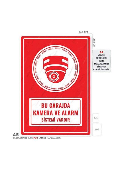Posterya Ul01393-A5 - There Is a Camera and Alarm System in This Garage Warning Sign (15.4×21.6cm)